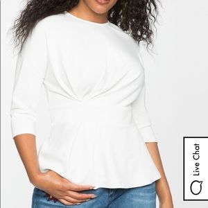 Eloquii Asymmetrical Pleated Top